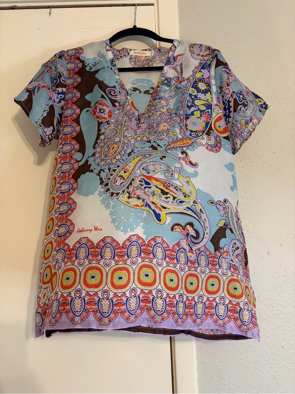 Johnny Was Silk Floral Top